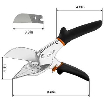 GARTOL Miter Shears- Multifunctional Trunking Shears for Angular Cutting of Moulding and Trim, Adjustable at 45 To 135 Degree, Hand Tools for Cutting Soft Wood, Plastic, PVC, with Replacement blades