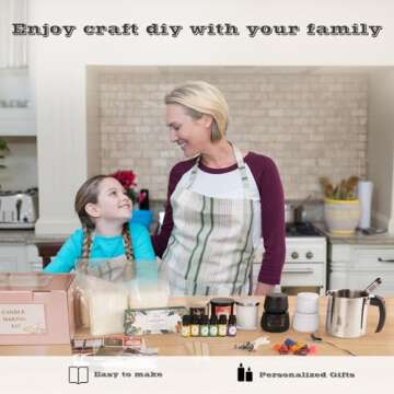 JXXXN Candle Making Kit Supplies, Soy Wax Making Kit Including Pot, Wicks, Sticker, Tins, Soybean Wax, Spoon & More