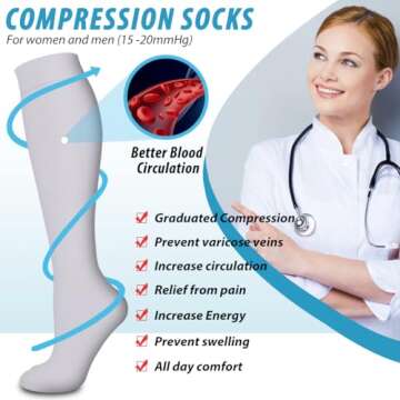 Premium Copper Compression Socks for All-Day Comfort