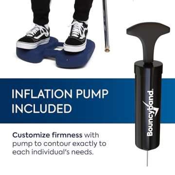 Bouncyband Wiggle Feet, Dark Blue, 1 Pack – Sensory Foot Cushion Quietly Facilitates Movement to Help Improve Concentration - 12” x 9” x 2.5” Sensory Tool, Ideal for The Classroom, Work, or at Home