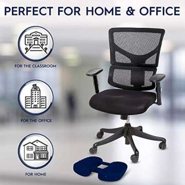 Bouncyband Wiggle Feet, Dark Blue, 1 Pack – Sensory Foot Cushion Quietly Facilitates Movement to Help Improve Concentration - 12” x 9” x 2.5” Sensory Tool, Ideal for The Classroom, Work, or at Home