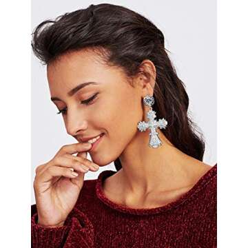 Big Cross Earrings - Stunning Dangle Jewelry for Women