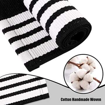 Front Door Rug 2'X4.3', Black/White Door Mats Outdoor Front Porch Rug Striped Entryway Rug Machine Washable Indoor/Outdoor Rugs Cotton Hand Woven Kitchen Rug for Entry/Doorway