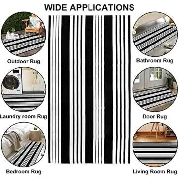 Black and White Outdoor Rug for Chic Entryways