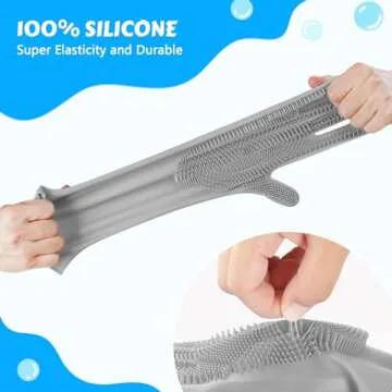 Pecute Pet Grooming Gloves: Silicone Massaging Bathing Tool