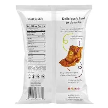 SNACKLINS Plant Based Crisps, Low Calorie Snacks, Vegan, Gluten-Free, Grain-Free, Healthy, Crunchy, Puffed Snack - Churro, 0.9oz (Pack of 12)