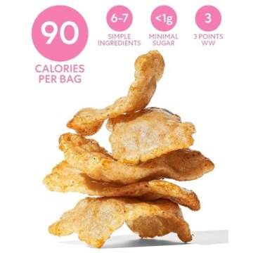 SNACKLINS Plant Based Crisps, Low Calorie Snacks, Vegan, Gluten-Free, Grain-Free, Healthy, Crunchy, Puffed Snack - Churro, 0.9oz (Pack of 12)