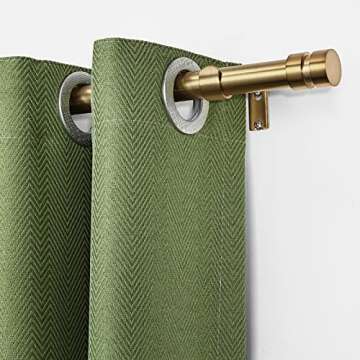 BRIOFOX Gold Curtain Rods-1 inch Modern Window Curtain Rod for Windows 38 to 72 inch, With Decorative End Cap Finials Drapery Rods