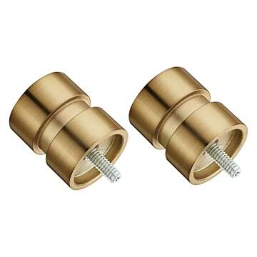 BRIOFOX Gold Curtain Rods-1 inch Modern Window Curtain Rod for Windows 38 to 72 inch, With Decorative End Cap Finials Drapery Rods