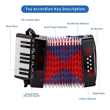 Kids Accordion 17-Key Mini Musical Instrument for Children