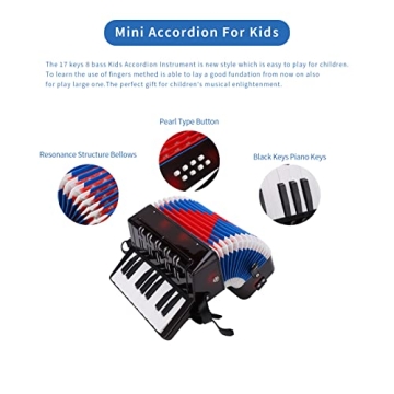 Kids Accordion 17-Key Mini Musical Instrument for Children