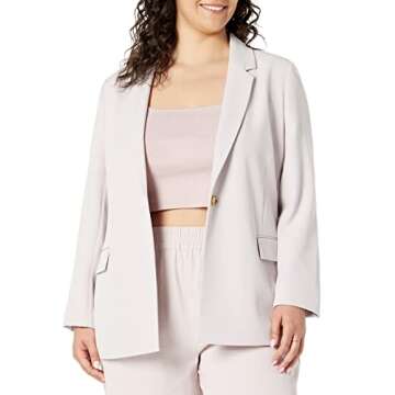The Drop Women's Blake Long Blazer, Lilac Marble, Medium