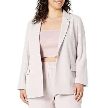 The Drop Women's Blake Long Blazer, Lilac Marble, Medium