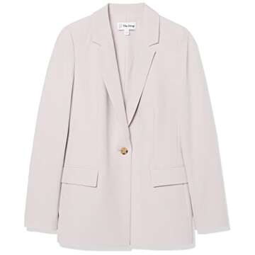 The Drop Women's Blake Long Blazer, Lilac Marble, Medium