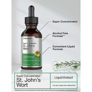 Horbäach St John's Wort Tincture | Alcohol Free 2 Fl Oz | Non-GMO Supplement