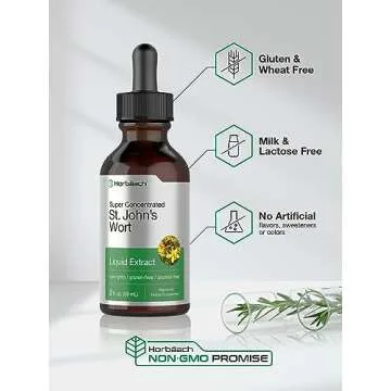 Horbäach St John's Wort Tincture | Alcohol Free 2 Fl Oz | Non-GMO Supplement