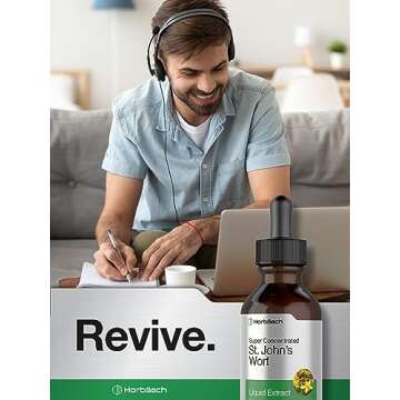 Horbäach St John's Wort Tincture | Alcohol Free 2 Fl Oz | Non-GMO Supplement