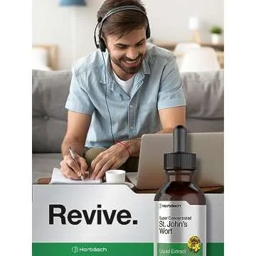 Horbäach St John's Wort Tincture | Alcohol Free 2 Fl Oz | Non-GMO Supplement