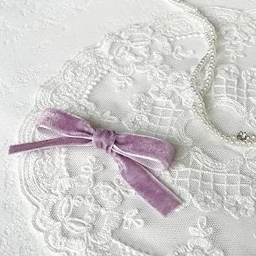 QIANF Vintage Lavender Velvet Ribbon for Elegant Crafts