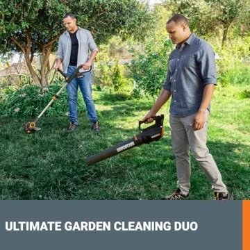 Worx 20V String Trimmer Leaf Blower Bundle with Battery Charger