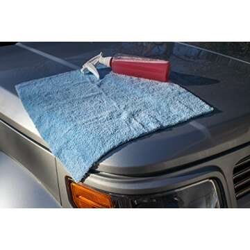Autofiber Zeroedge Detailing Towel (Pack of 5) Edgeless Microfiber Polishing, Buffing, Window, Glass, Waterless, Rinseless, Car Wash Towels (Blue)