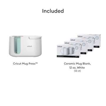 Cricut Mug Press + 12 Blank Mugs (12oz each)