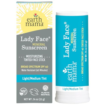 Earth Mama Tinted Mineral Sunscreen Stick SPF 40 - Natural Beauty
