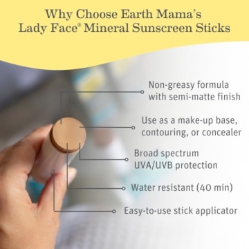 Earth Mama Tinted Mineral Sunscreen Stick SPF 40 - Natural Beauty