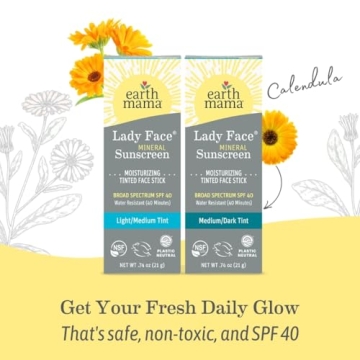 Earth Mama Tinted Mineral Sunscreen Stick SPF 40 - Natural Beauty