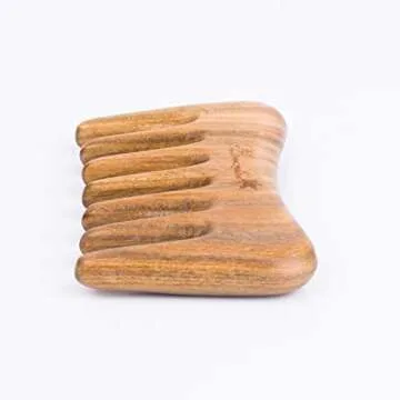 Breezelike Wide Tooth Hair Comb - Natural Mini Wood Comb for Curly Hair - No Static Sandalwood Hair Pick Wooden Comb for Detangling