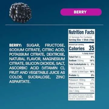 DripDrop Hydration - Berry - Electrolyte Drink Mix Single Serve Powder Packets | Non-GMO, Gluten Free, Vegan | 32 Sticks