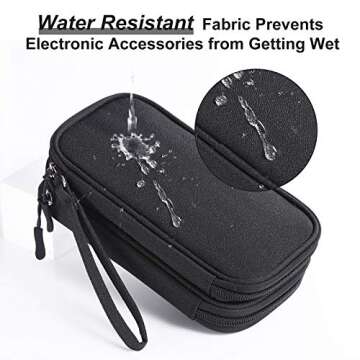 Bevegekos Tech Organizer Travel Case, Carrying Tech Kit for Electronics and Accessories (Medium, Black)