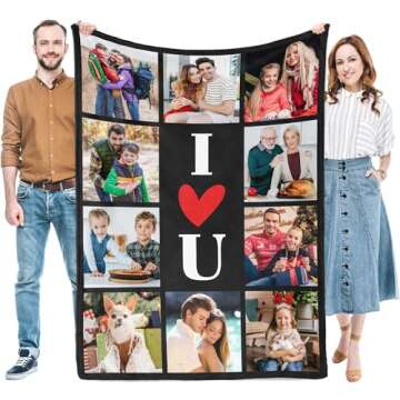 Custom Blanket with Photos, Personalized Blanket with Picture, Customized Blanket, Photo Blankets Customize, Picture Blankets, Personalized Gifts for Women Mom Dad Baby Kid Girlfriend Boyfriend Couple
