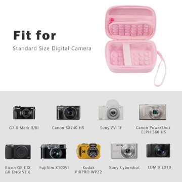 ProCase Hard Shell Digital Camera Case for Canon & Sony Compact Cameras - Pink