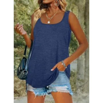 Womens Trendy Summer Tunic Tops for Leggings - 2XL