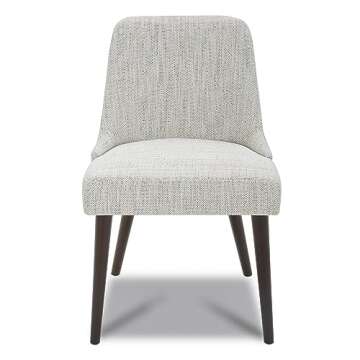 CHITA Mid-Century Modern Dining Chair, Upholstered Fabric Accent Chair,Set of 2, Ivory