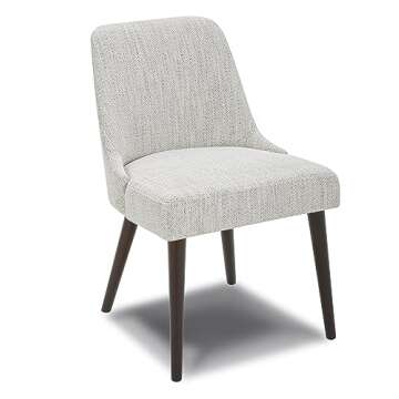 CHITA Mid-Century Modern Dining Chair, Upholstered Fabric Accent Chair,Set of 2, Ivory