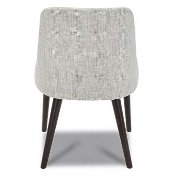 CHITA Mid-Century Modern Dining Chair, Upholstered Fabric Accent Chair,Set of 2, Ivory