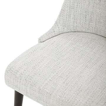 CHITA Mid-Century Modern Dining Chair, Upholstered Fabric Accent Chair,Set of 2, Ivory