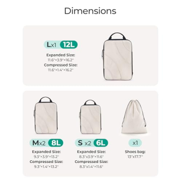 BAGSMART Compression Packing Cubes for Travel Organization