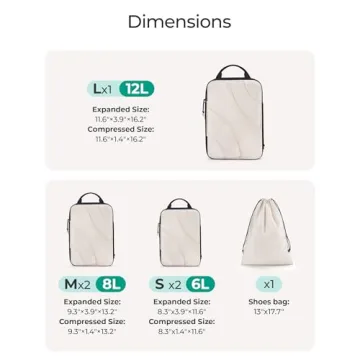 BAGSMART Compression Packing Cubes for Travel Organization