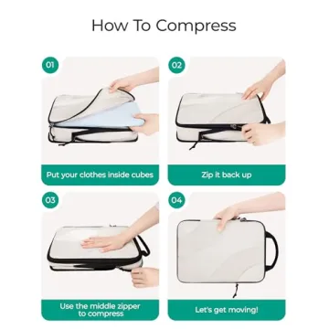 BAGSMART Compression Packing Cubes for Travel Organization