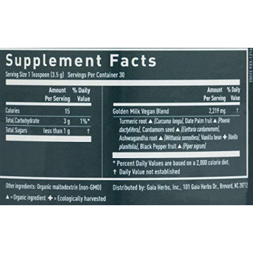 Gaia Herbs Golden Milk Powder for Stress Support