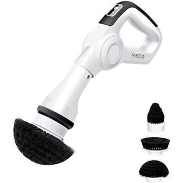 MECO Electric Spin Scrubber, Power Scrubber Cordless High Rotation Handheld Bathroom Scrubber Rechargeable with 3 Replaceable Cleaning Brush Heads for Cleaning Tub, Tile, Floor, Sink, Wall, Window