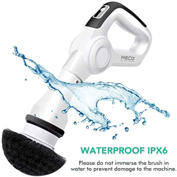 MECO Electric Spin Scrubber, Power Scrubber Cordless High Rotation Handheld Bathroom Scrubber Rechargeable with 3 Replaceable Cleaning Brush Heads for Cleaning Tub, Tile, Floor, Sink, Wall, Window