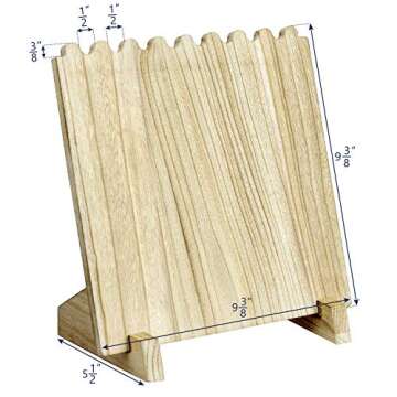 MOOCA Wooden Plank Necklace Jewelry Display Stand for 8 Necklaces, Jewelry Display Holder, Wood Plank Storage Holder, Jewelry Stand, Oak Color