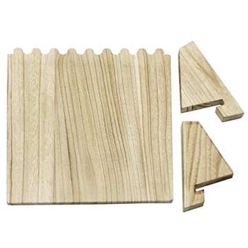 MOOCA Wooden Plank Necklace Jewelry Display Stand for 8 Necklaces, Jewelry Display Holder, Wood Plank Storage Holder, Jewelry Stand, Oak Color