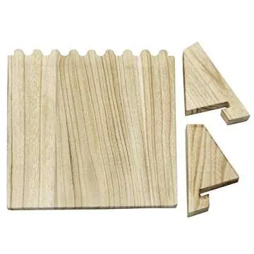 MOOCA Wooden Plank Necklace Jewelry Display Stand for 8 Necklaces, Jewelry Display Holder, Wood Plank Storage Holder, Jewelry Stand, Oak Color