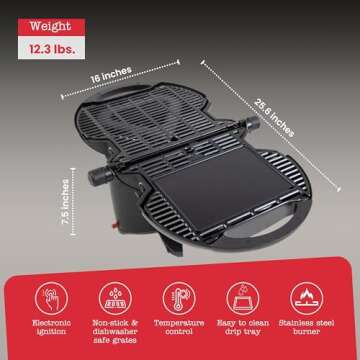 Lightweight nomadiQ Portable Grill for Camping and Tailgating