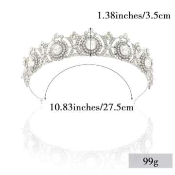 Jakawin Bride Silver Rhinestone Wedding Tiara
